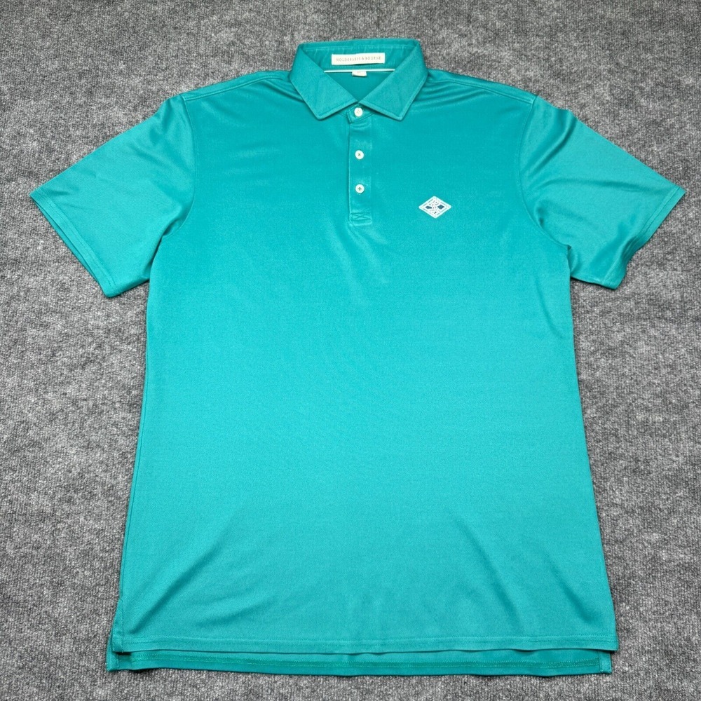 Holderness & Bourne Polo Shirt Men's Extra Large Blue Green Tailored Fit